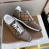 Burberry Camel Low-Top Sneakers - Angled View