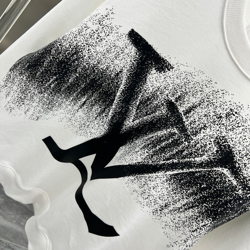 Flat lay presentation of Louis Vuitton luxury clothing with relaxed-fit cut