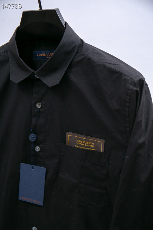 Side profile of Louis Vuitton luxury clothing with monogram-inspired silhouette