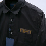 Side profile of Louis Vuitton luxury clothing with monogram-inspired silhouette