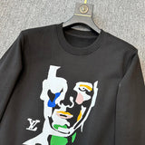 Front view of Louis Vuitton luxury clothing with signature branding