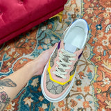 Gucci crisp white luxury sneakers view 9 retro runner design