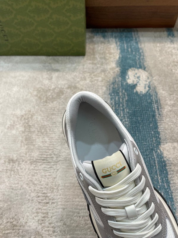 Gucci neutral cream luxury sneakers view 4 signature lace-up style