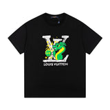 Close-up detail shot of Louis Vuitton cotton t-shirt with contemporary cut