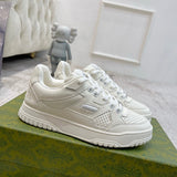 Gucci Designer sneakers in muted earth tones retro runner design front view