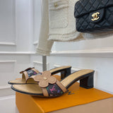 Louis Vuitton Beige Bow-Detail Flats - Angled View