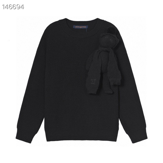 Close-up detail shot of Louis Vuitton luxury clothing with relaxed-fit cut