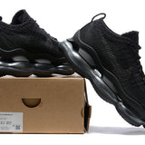 Side profile of Nike fresh white-and-black sneakers sleek tonal finish