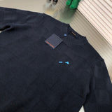 Side profile of Louis Vuitton luxury clothing with monogram-inspired silhouette
