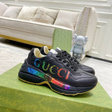 Gucci fresh white-and-black luxury sneakers view 11 breathable knit upper
