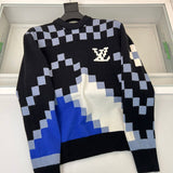 Close-up detail shot of Louis Vuitton luxury clothing with contemporary cut