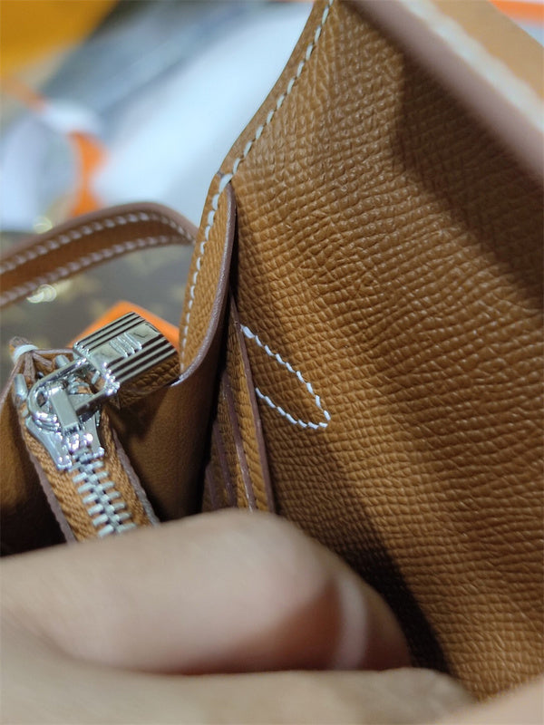 Side view of refined structured handbag