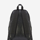 Close-up of Balenciaga backpacks hardware and fine stitching