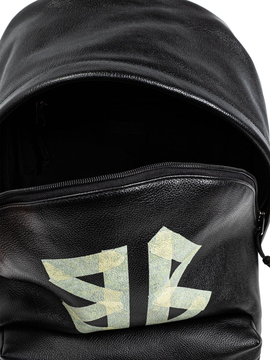 Close-up of Balenciaga backpacks hardware and fine stitching