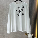 Back view of Louis Vuitton luxury clothing with monogram-inspired silhouette