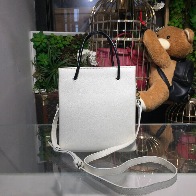 Sleek Premium PU Leather Handbag - Signature Hardware Accents | Women's Premium Handbag #924 - back view (image 4) of designer-inspired handbag