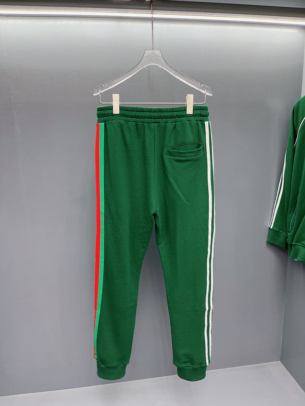 Close-up detail shot of Gucci luxury clothing with logo-detail design