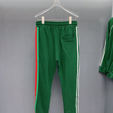 Close-up detail shot of Gucci luxury clothing with logo-detail design