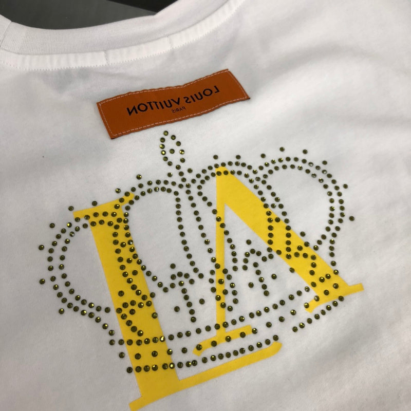 Close-up detail shot of Louis Vuitton cotton t-shirt with everyday silhouette