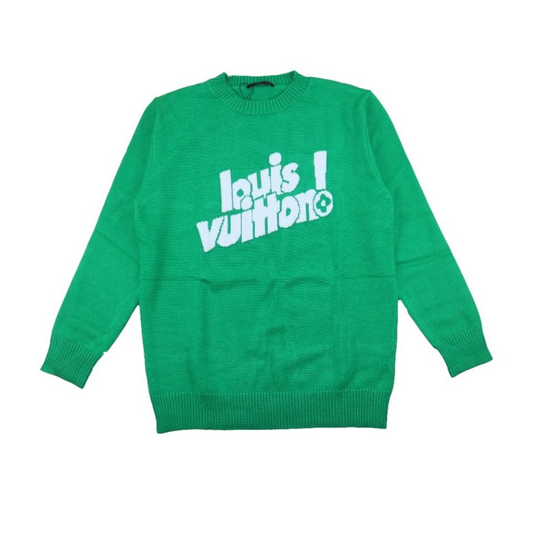 Front view of Louis Vuitton luxury clothing with logo-detail design