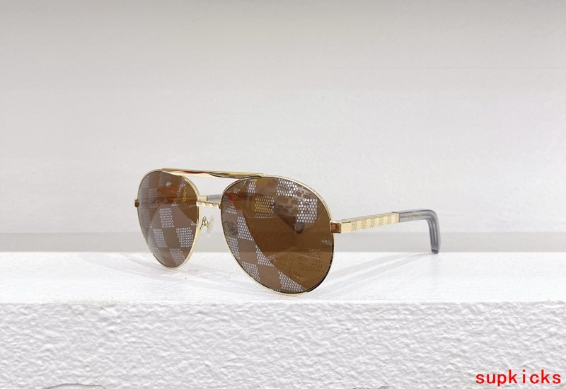 Close-up detail view of Louis Vuitton unisex sunglasses