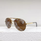 Close-up detail view of Louis Vuitton unisex sunglasses