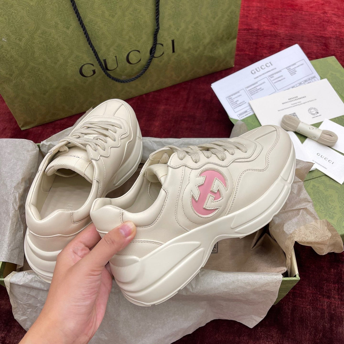 Front view of Gucci Rhyton Sneakers premium sneakers