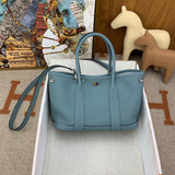 Side view of considered structured handbag