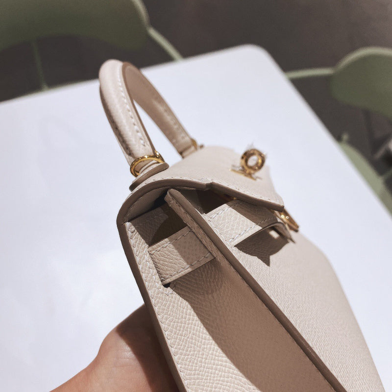 Close-up detail of understated bag design