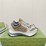 Gucci Streetwear sneakers in neutral cream minimalist modern build front view
