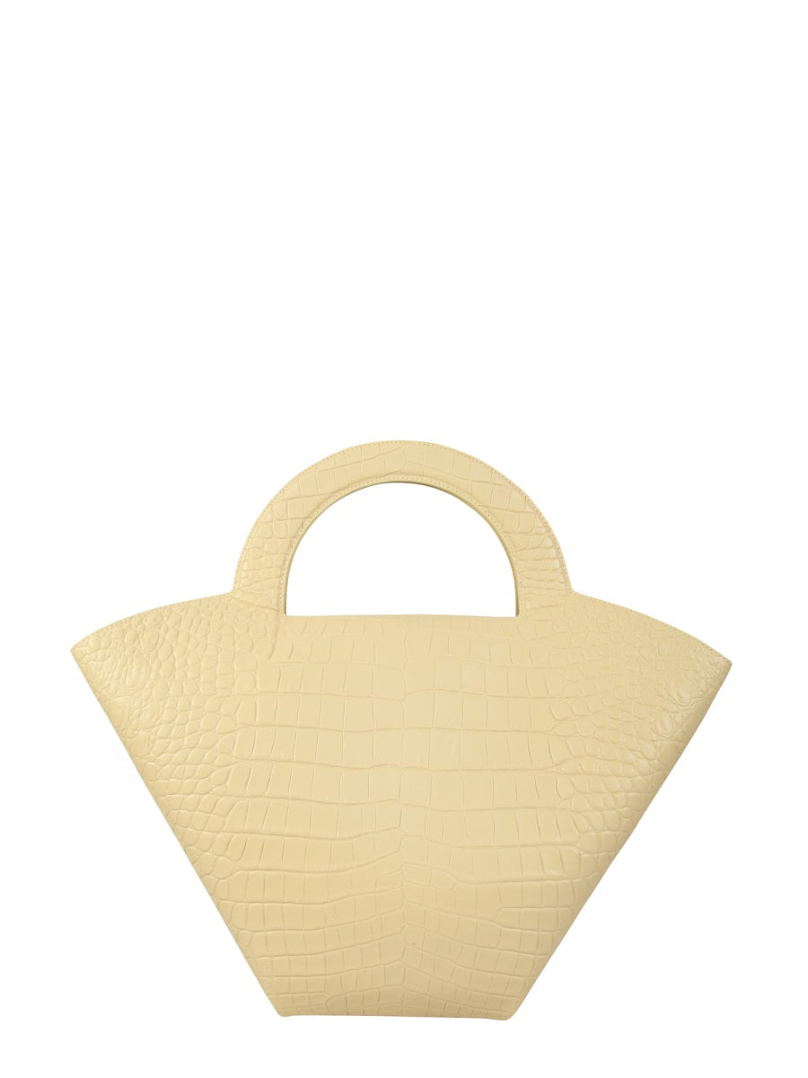 Close-up of Bottega Veneta shoulder bags hardware and fine stitching