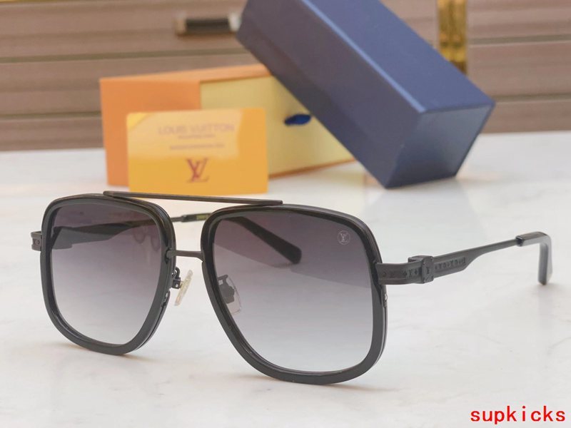 Close-up detail view of Louis Vuitton unisex sunglasses