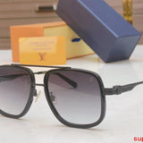 Close-up detail view of Louis Vuitton unisex sunglasses
