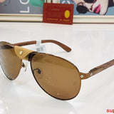 Close-up detail view of Cartier unisex sunglasses