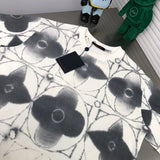 Close-up detail shot of Louis Vuitton cotton t-shirt with logo-detail design