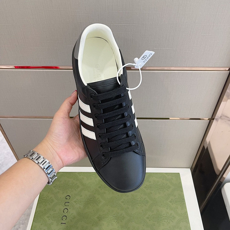 Gucci crisp white luxury sneakers view 7 heritage-inspired look