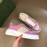 Gucci Designer sneakers in muted earth tones heritage-inspired look front view