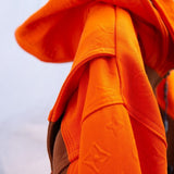 Close-up detail shot of Louis Vuitton luxury clothing with streetwear-inspired cut