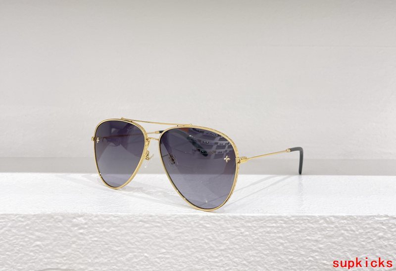 Close-up detail view of Louis Vuitton unisex sunglasses