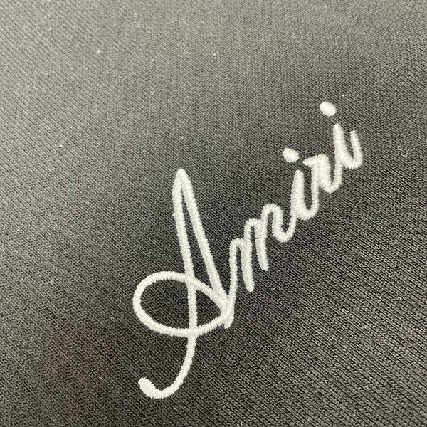 Close-up of Amiri hoodie craftsmanship