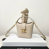 Front view of Celine Mini Bucket Louise Bag premium cel mini bucket louise bag