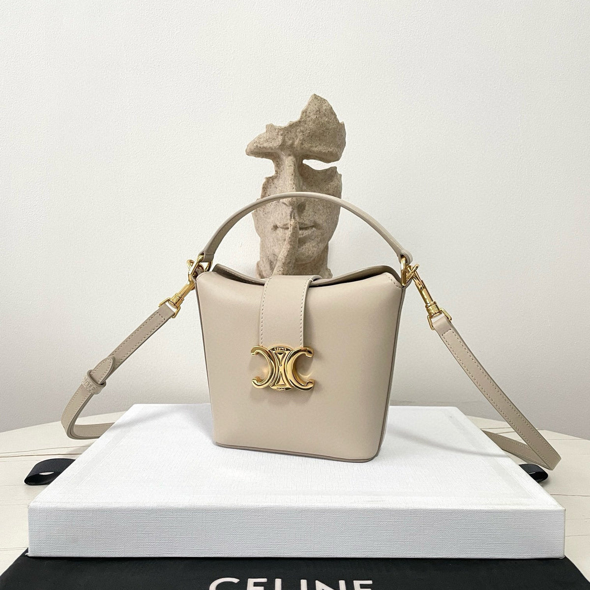 Front view of Celine premium Fashion Item with iconic logo hardware