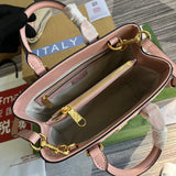 Side profile of modern everyday-luxe women's handbag – women's luxury accessory
