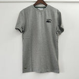 Front view of Lacoste luxury clothing with signature branding