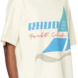 Full styled look of Rhude luxury clothing with relaxed-fit cut