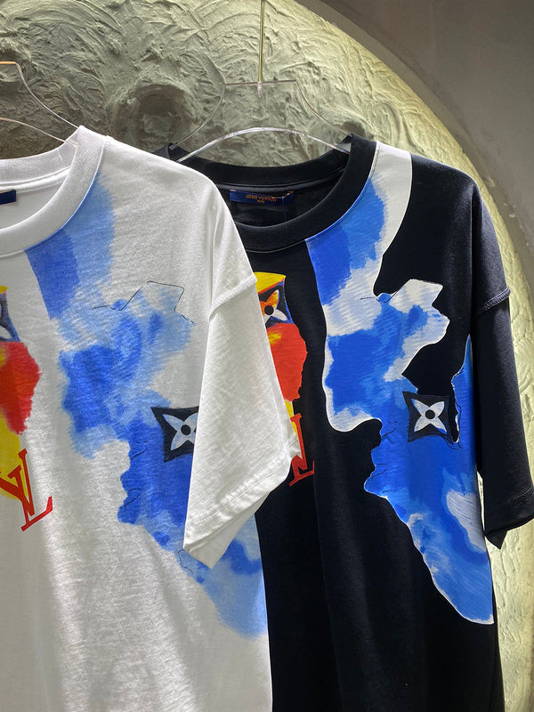 Full styled look of Louis Vuitton cotton t-shirt with runway-inspired design