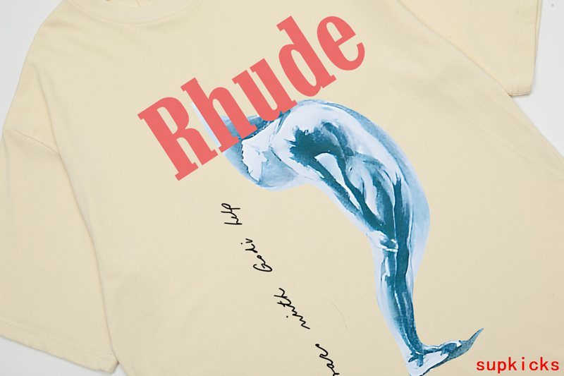 Back view of Rhude luxury clothing with contemporary cut