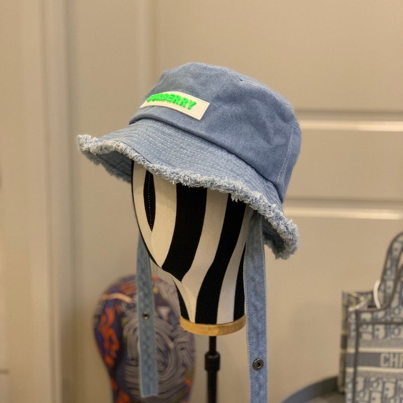 Close-up detail view of Burberry unisex cap