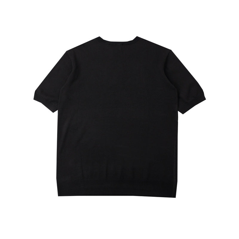 Side profile of Polo cotton polo shirt with monogram-inspired silhouette