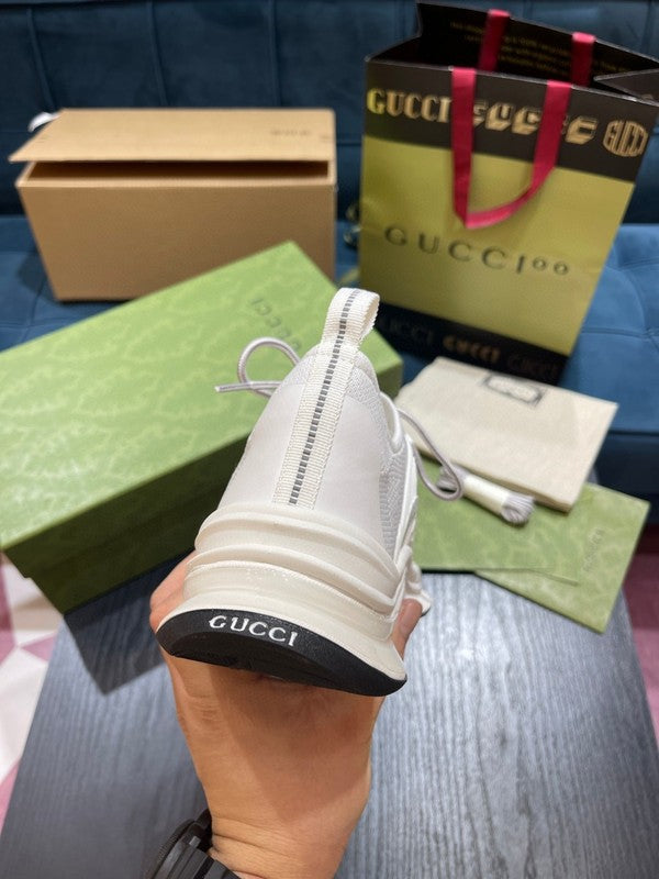 Gucci fresh white-and-black luxury sneakers view 4 minimalist modern build